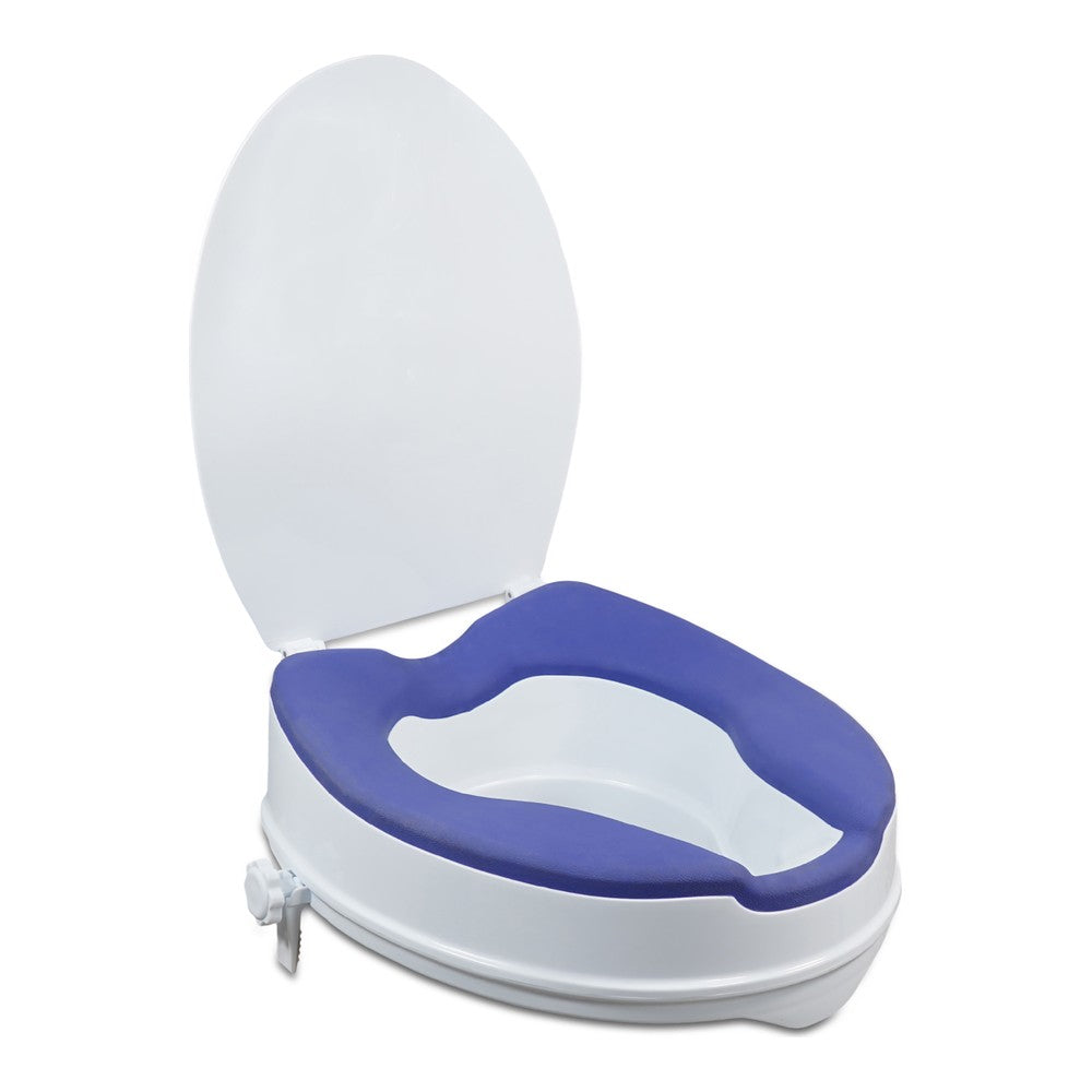 Verhoogde toiletzitting met TPR-vulling en deksel
