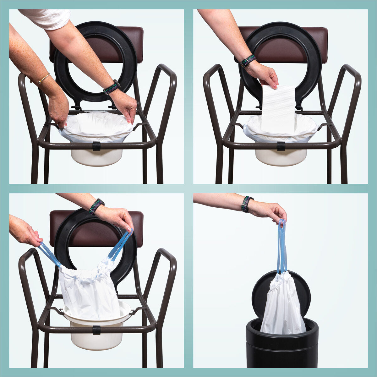 Toiletemmer zakken met absorberende pads