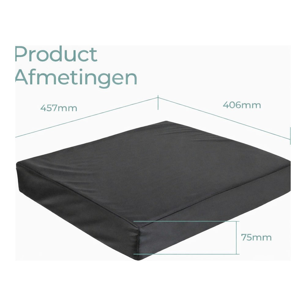 Rolstoelkussen met traagschuim (45,7 x 40,6 x 7,5 cm)